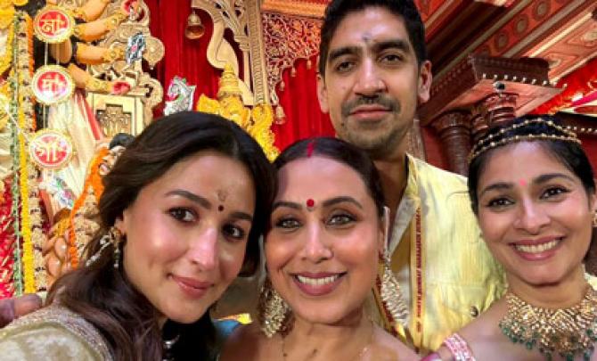Alia, Hrithik, Ajay Devgn At Durga Pandal