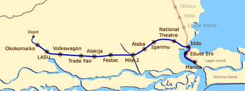 Blue Line of the Lagos Rail network.