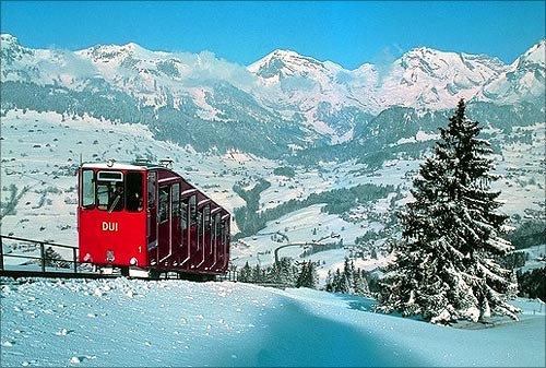 Amazing cable railway rides in Switzerland