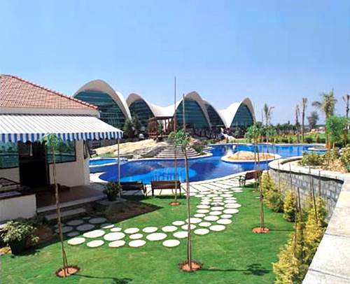 A swimming pool at Infosys' Bengaluru campus.
