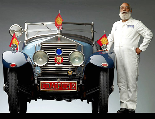 Shriji with his 1924 Rolls Royce.