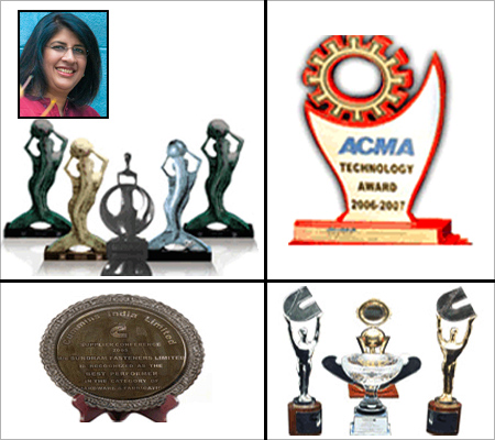 Awards won by Sundram Fasteners,  Arathi Krishna (inset).