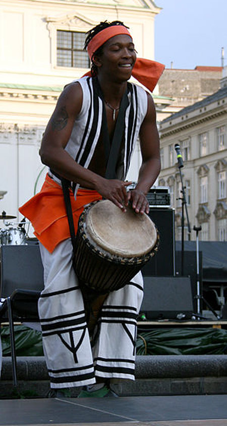South African Dancers and Musicians; performance at a presentation of the nine host-cities of the 2010 FIFA World Cup in South Africa.