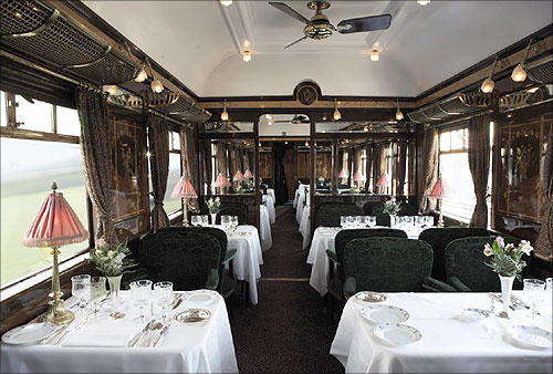 Restaurant Car Etoile du Nord on board the Venice Simplon-Orient-Express.