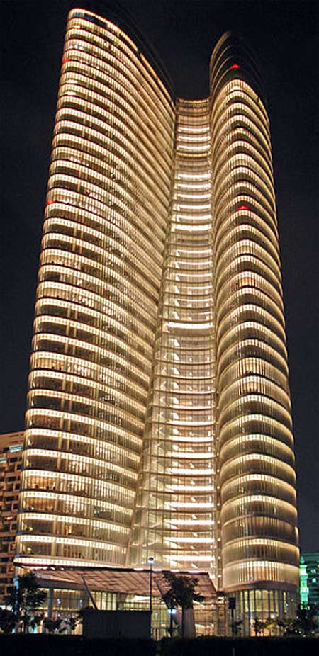 ADIA Tower at night.