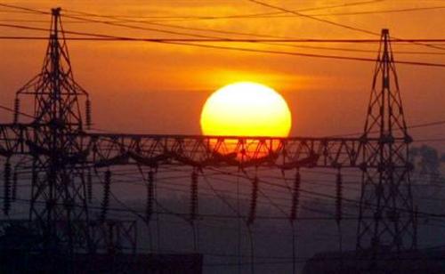 Electric pylons in Ahmedabad.