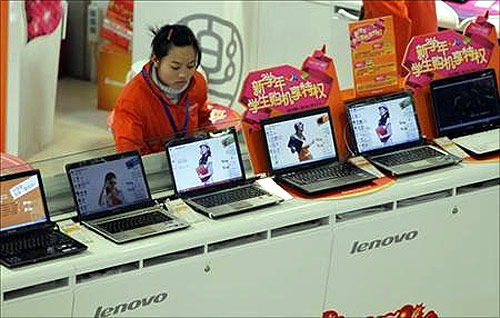 A Lenovo store in Shanghai.