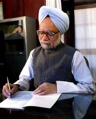 Finance Minister Manmohan Singh goes through his budget speach in his office in New Delhi on the budget eve February 27, 1994.