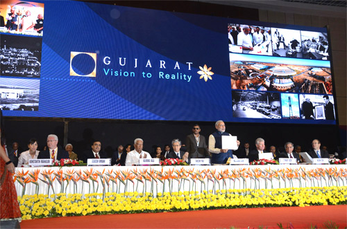 Gujarat Chief Minister Narendra Modi at the Vibrant Gujarat Summit.
