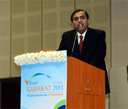 Mukesh Ambani at the Vibrant Gujarat Summit.