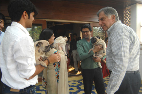 Ratan Tata at Raj Thackeray's residence.