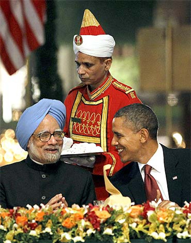 Indian Prime Minister Manmohan Singh with US President Barack Obama.