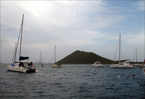 Sailboats in the British Virgin Islands.