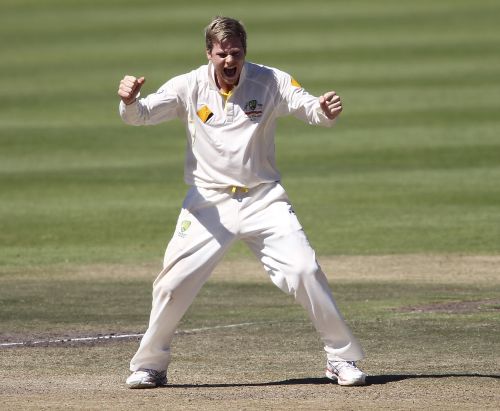 Steven Smith celebrates after picking up a wicket