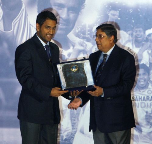 Dhoni and N Srinivasan