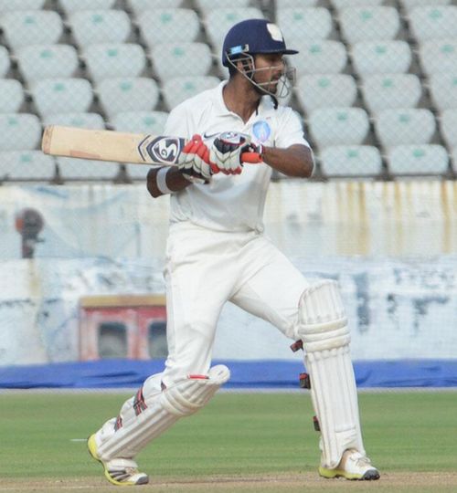 K L Rahul in action.