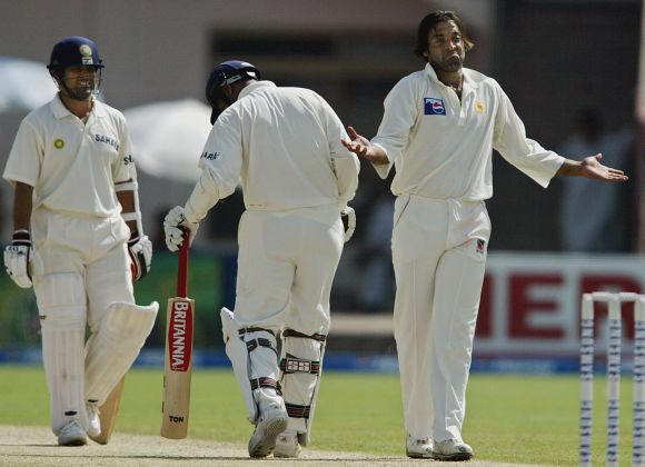 Shoaib Akhtar during the India's tour of Pakistan in 2004.