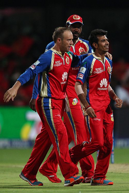Yuzvendra Chahal celebrates after picking up a wicket