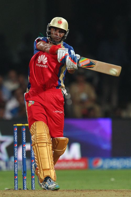 Yuvraj Singh hits a six