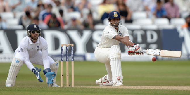 Stuart Binny plays a reverse sweep during his knock