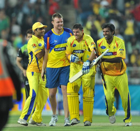 Mike Hussey in Chennai Super Kings colours