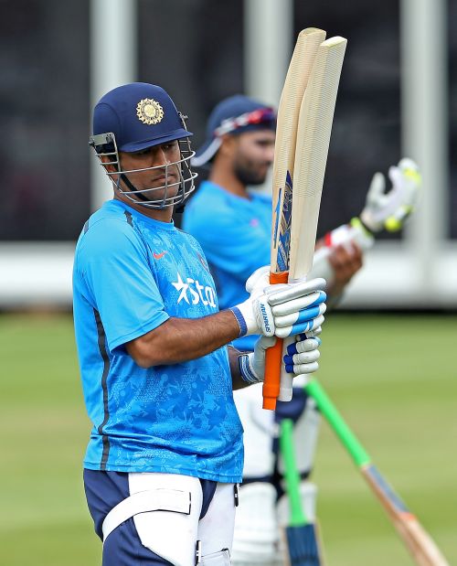MS Dhoni during a training session