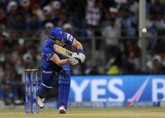 Shane Watson plays one through the on-side.