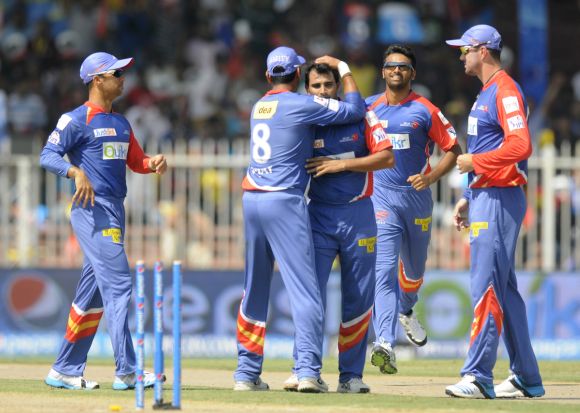 Mohammad Shami celebrates after a wicket
