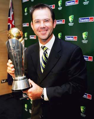 Ricky Ponting with the Champions Trophy