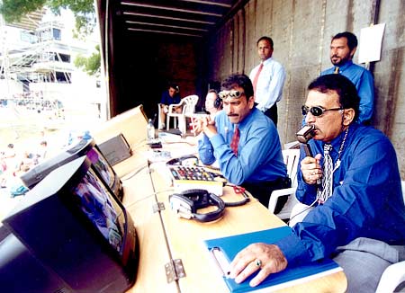 Sunil Gavaskar in the commentary box