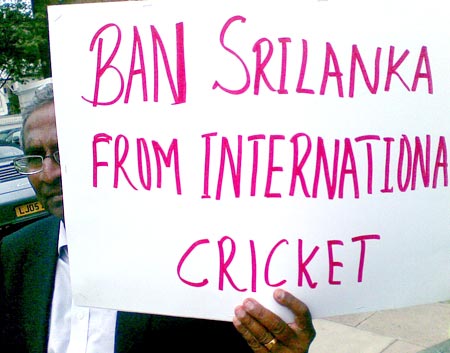 Protest against Sri Lanka team