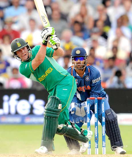 Man of the match AB de Villiers on his way to a well-made 63