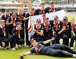 The victorious England women's team