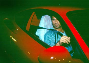 Sachin Tendulkar in his Ferrari