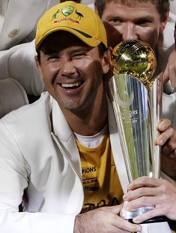 Ricky Ponting with the ICC Champions Trophy title