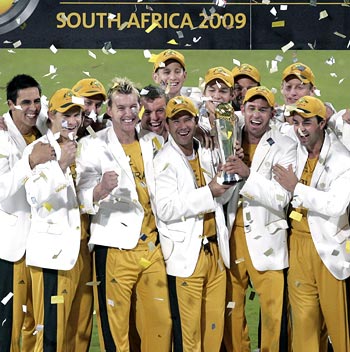 Australia celebrate winning the Champions Trophy