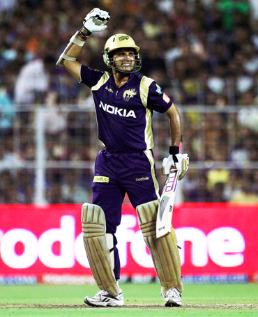 Captain Sourav Ganguly of the Knight Riders