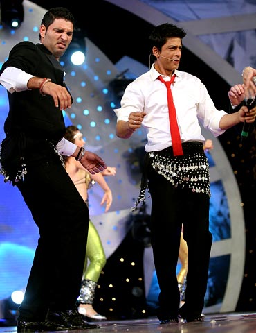 Yuvraj Singh (left) with Shah Rukh Khan