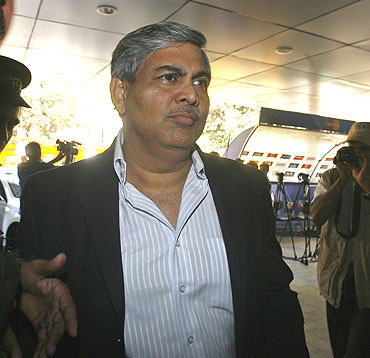 BCCI president Shashank Manohar arrives for the IPL council meeting in Mumbai on Monday