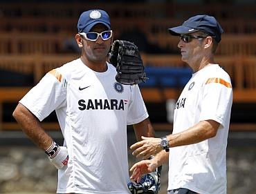 MS Dhoni with Gary Kirsten