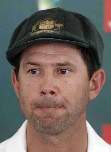 Ricky Ponting answers questions during a press conference