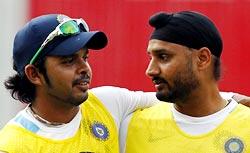 S Sreesanth with Harbhajan Singh