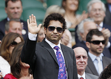 Sachin Tendulkar at Wimbledon earlier this year