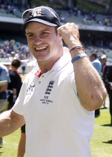 England captain Andrew Strauss walks off the MCG after winning the fourth Test