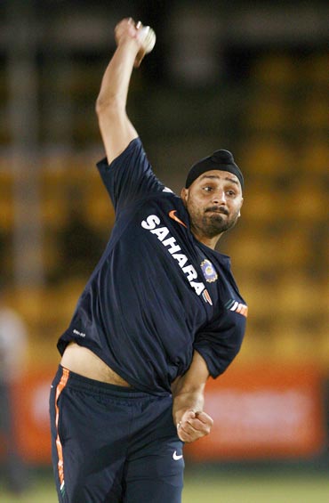 Harbhajan Singh during a practice session