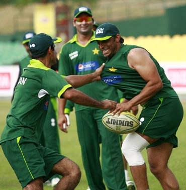 Shoaib Akhtar during a practice session