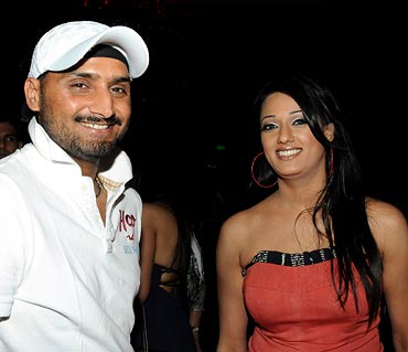 Harbhajan Singh with actress Vrinda Parekh