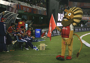 Kings XI Punjab's mascot during a match between the Kings XI Punjab and the Delhi Daredevils