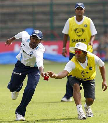 Suresh Raina during a practice session
