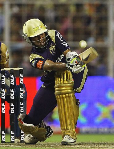 Cheteshwar Pujara bats for Kolkata Knight Riders during the IPL
